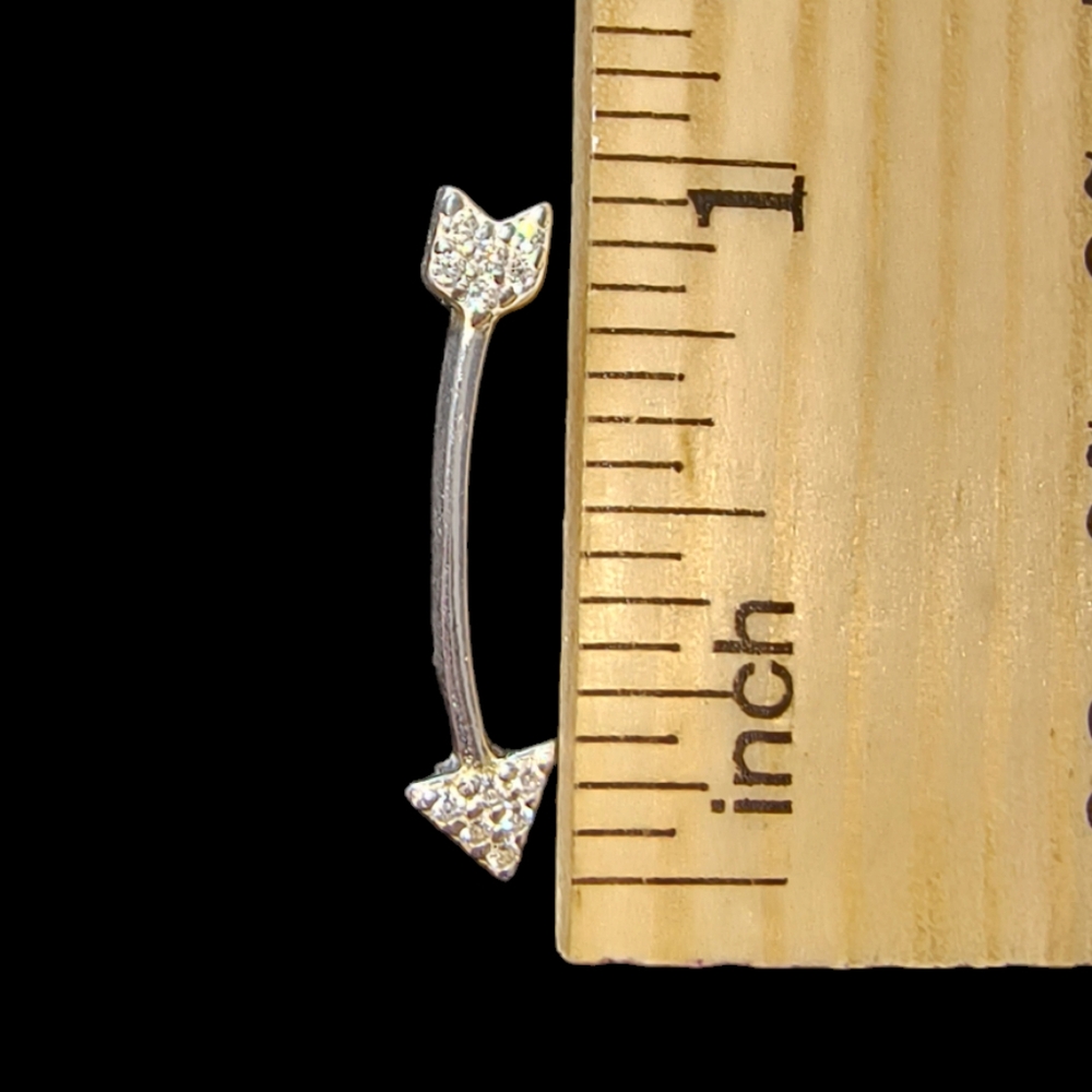 Sterling Silver & Clear Sparkle CZ Arrow Ear Climber Earrings - Picture 6 of 9